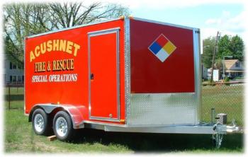 The Special Operations trailer was purchased with grant funding and carries equipment such as Tyvek suits, Absorbent materials, and other materials used for Hazardous Materials incidents. It is also equipped with a Cascade System for refilling SCBA bottles at fire scenes